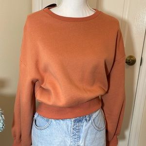 Burt Orange Cinched Crewneck